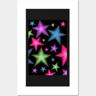 glitter stars Posters and Art